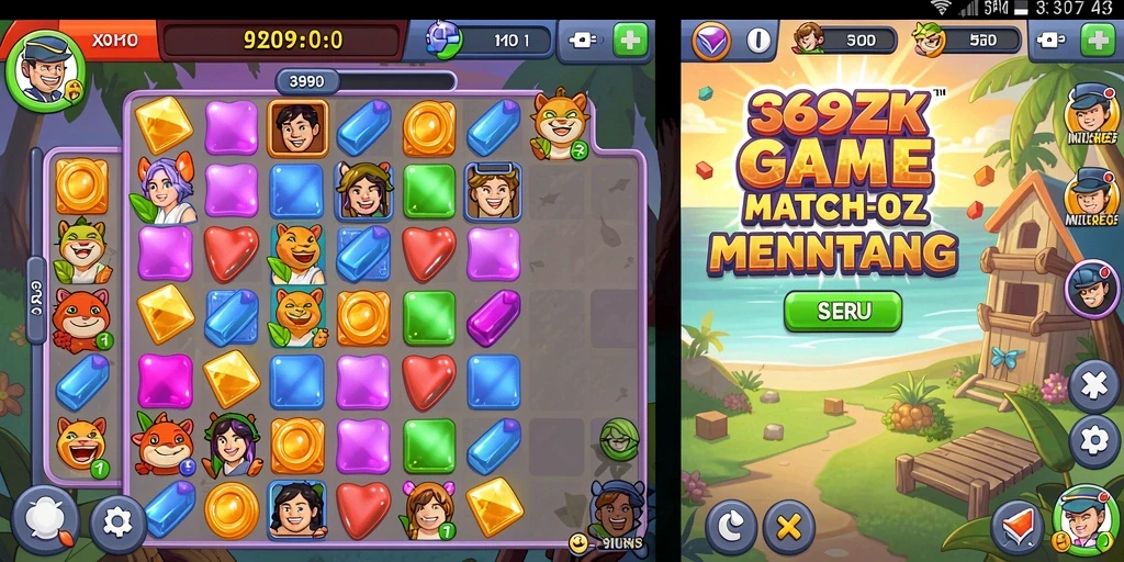 Tampilan gameplay Match-3 yang seru dan menarik di 369ZK.