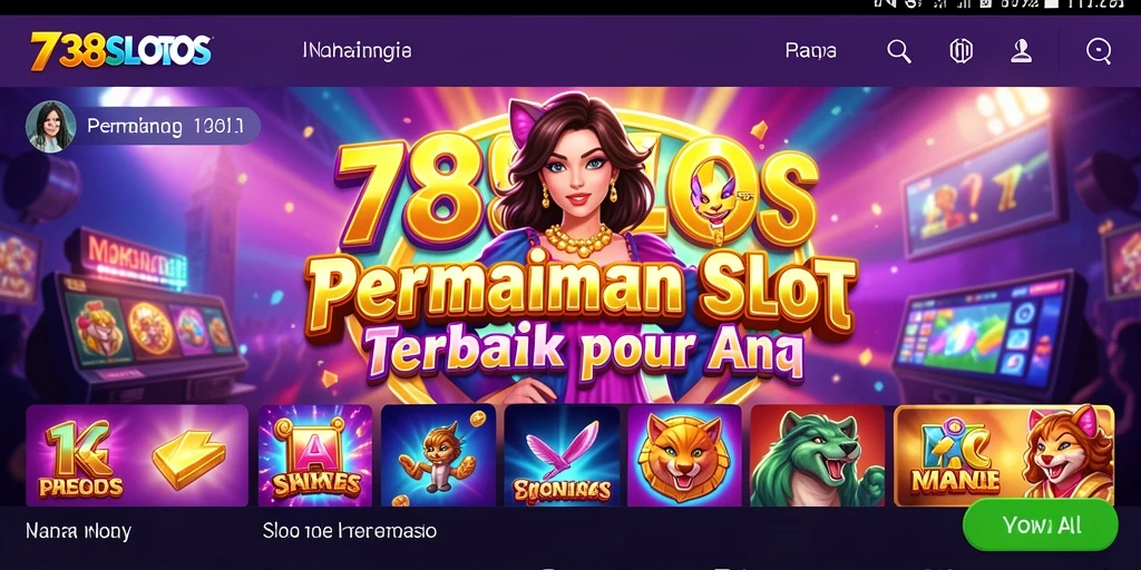 Screenshot gameplay <strong>738SLOTS</strong> menampilkan putaran seru dan tema menarik.