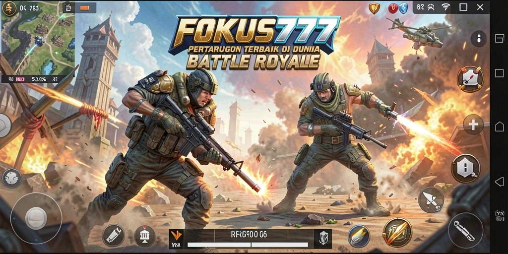 Tampilkan gameplay seru dalam pertarungan Battle Royale.