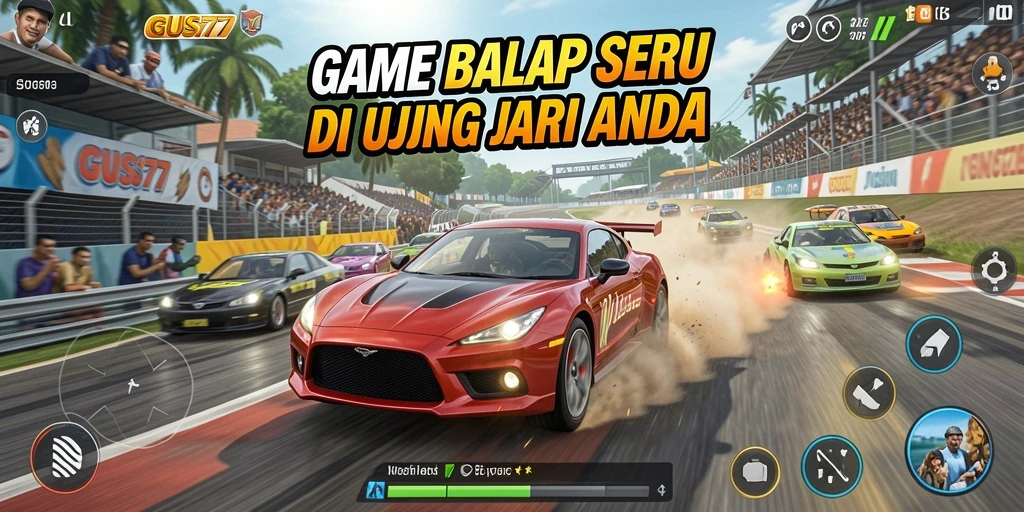 Tampilan gameplay menegangkan saat balapan di GUS77