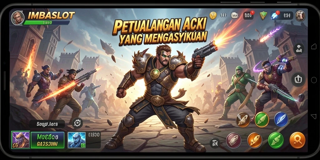 Screenshot gameplay IMBASLOT yang menunjukkan aksi seru saat bertarung.