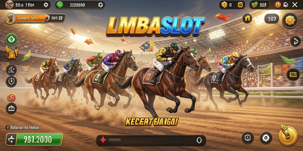 Tangkapan layar gameplay LMBASLOT menampilkan aksi balapan yang mendebarkan.