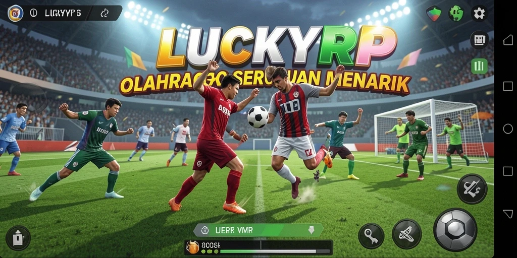 Screenshot LUCKYRP yang menunjukkan aksi gameplay olahraga yang intens.