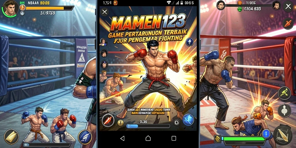Screenshot utama MAMEN123 menampilkan aksi pertarungan yang mendebarkan.