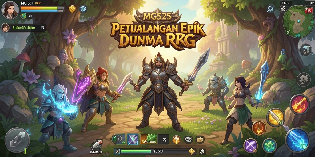 Screenshot MG525 menunjukkan aksi pertempuran RPG yang mendebarkan.