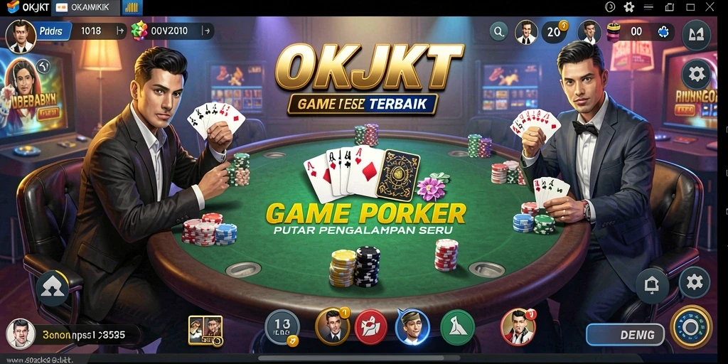 Screenshot gameplay OKJKT menunjukkan pemain sedang menikmati permainan Poker.