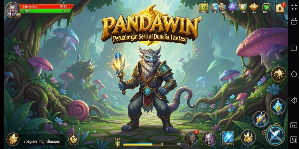 Tampilan gameplay menarik dari PANDAWIN yang penuh petualangan.
