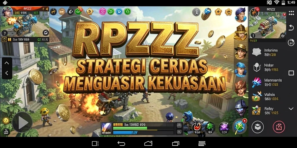 Tampilan gameplay strategis RPZZZ yang menakjubkan.