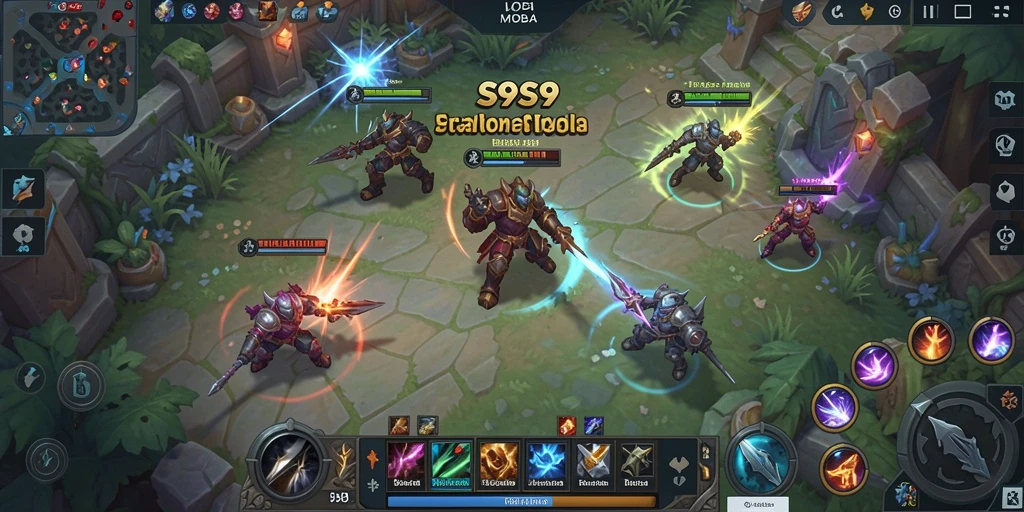 Screenshot gameplay S9S9 menampilkan pertarungan seru antar tim.
