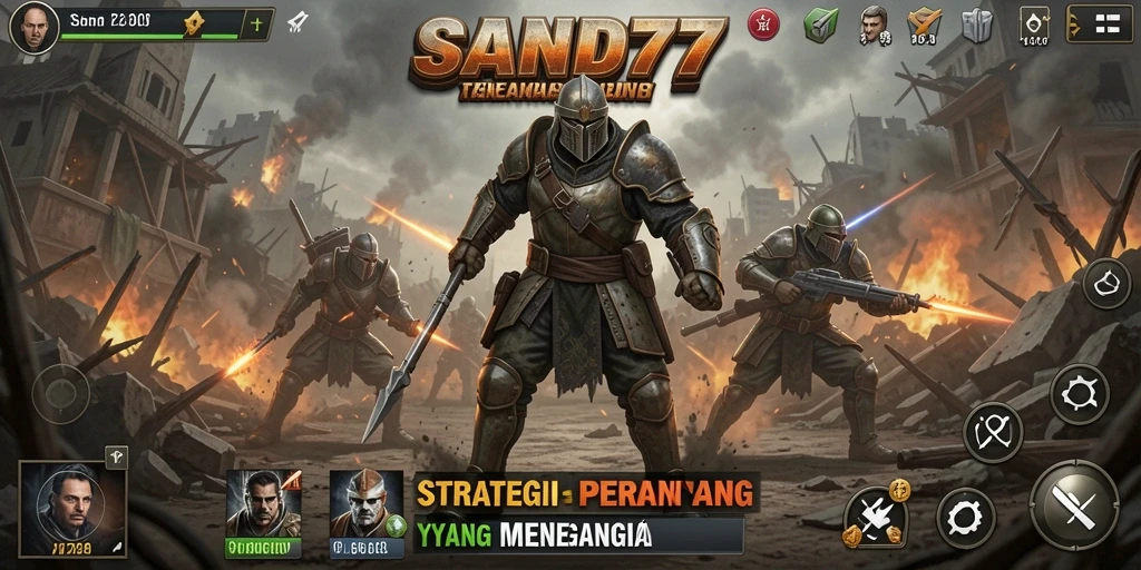 Tampilan menarik dari pertempuran strategi dalam SAND77.