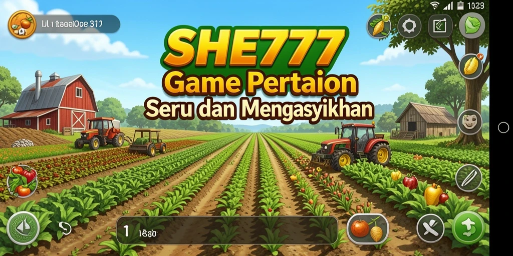 Tampilan gameplay menakjubkan dalam SHE777 dengan aktivitas pertanian.
